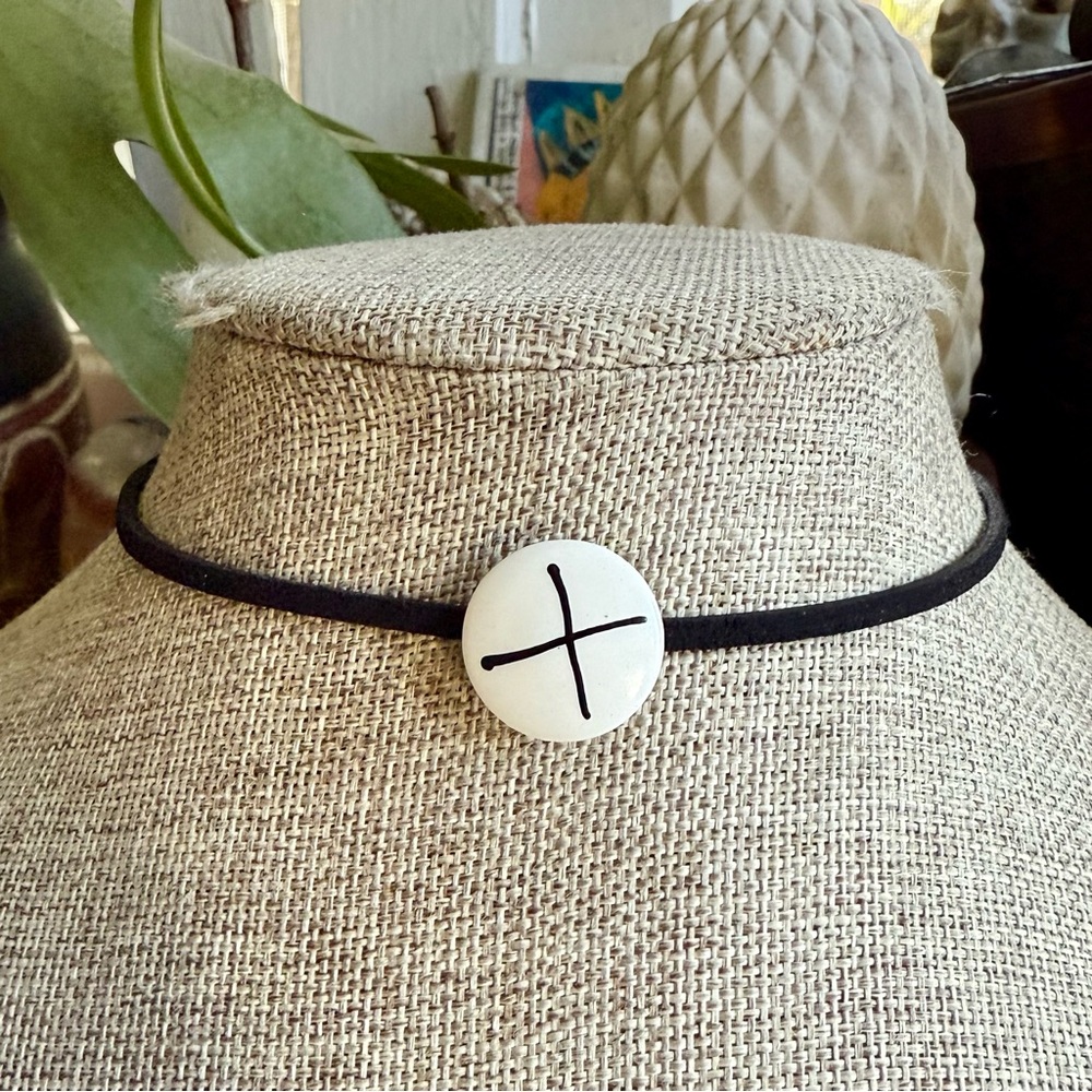 Handmade punk vegan suede choker
